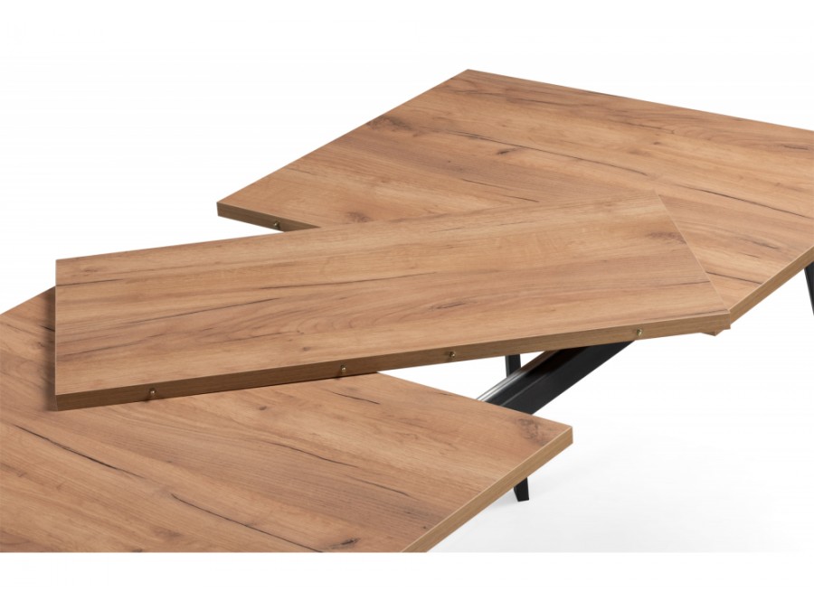 Кортни 117 (157) x 77 дуб крафт золотой / черный матовый