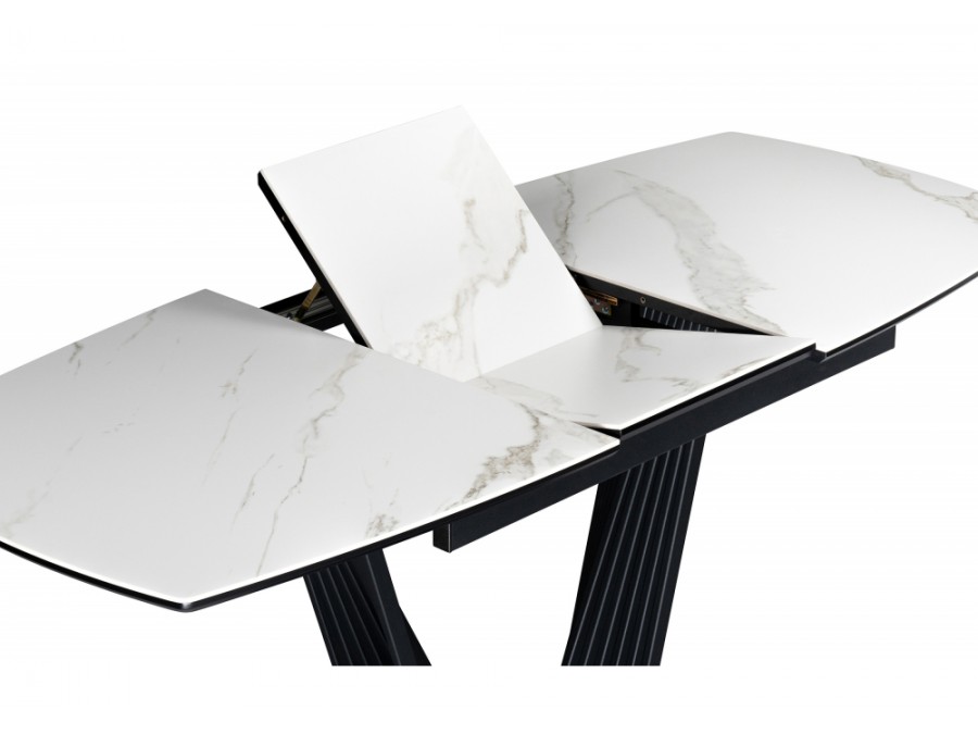 Вейл 160(205)х89 белый мрамор snow white / черный