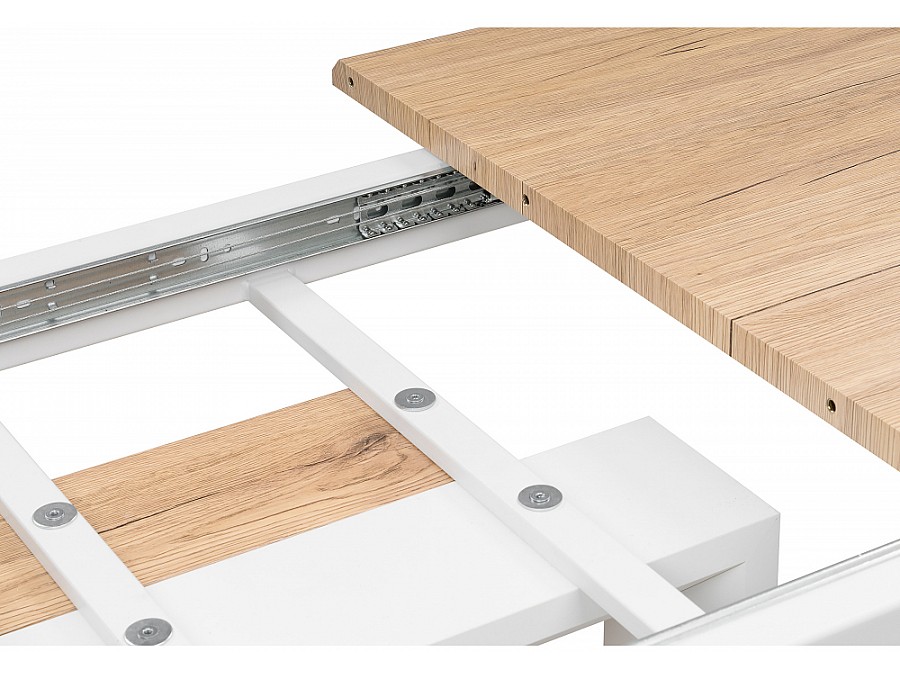 Стол деревянный Санса 120(160)х80х76 дуб монтана / белая шагрень