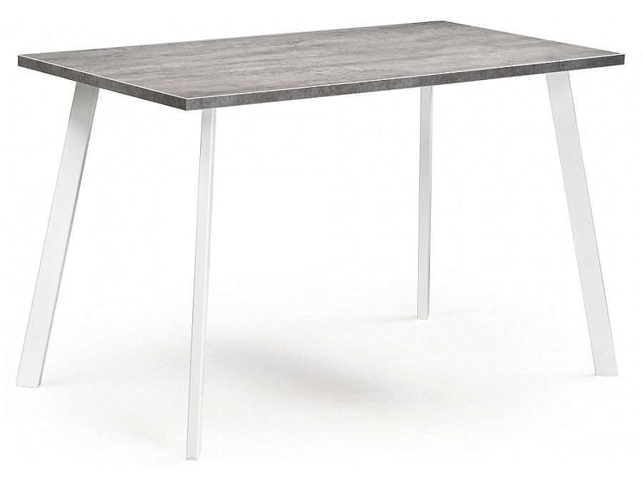 Стол деревянный Тринити Лофт 140x80x75 25 мм бетон / белый матовый