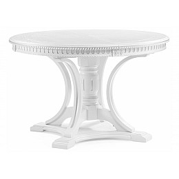 Стол деревянный Нозеан круглый белый / серебро