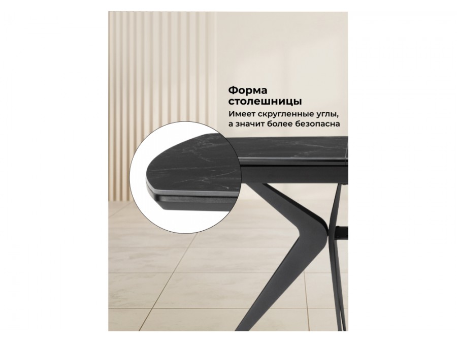 Риполь 160(205)х89 черный мрамор shakespeare black / черный