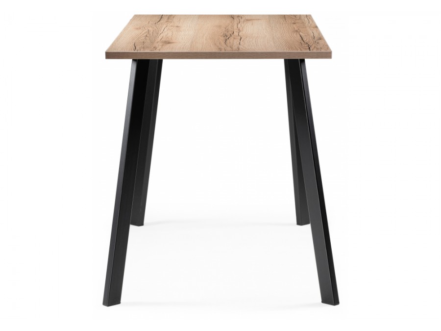 Стол деревянный Тринити Лофт 120х80х75 25 мм дуб делано светлый / черный матовый