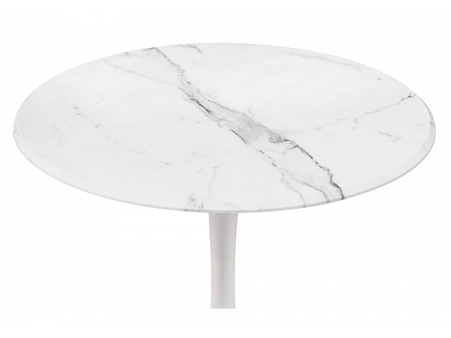 Стол деревянный Тулип 90х73 мрамор белый / белый