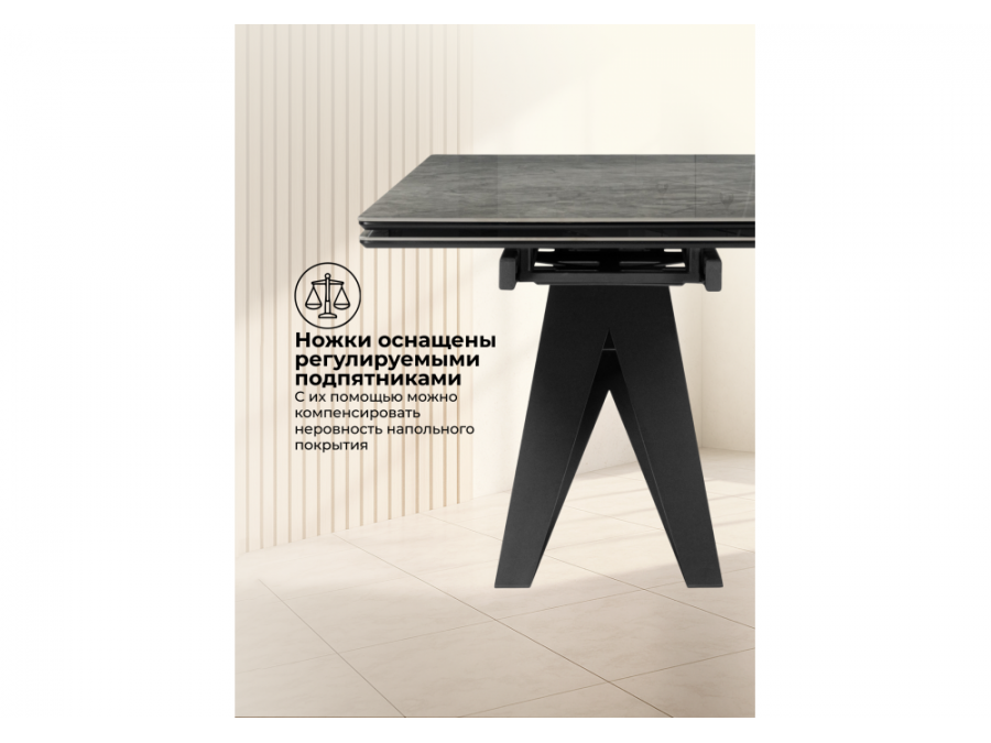 Блэкберн 160(220)х89 серый мрамор baolai / черный