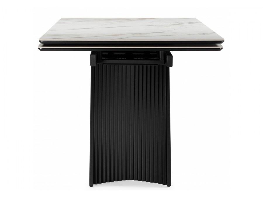 Вейв 160(220)х89 белый с прожилками gilt white / черный