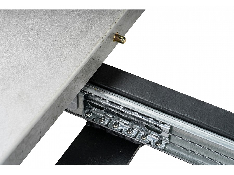 Стол деревянный раскладной Лота Лофт 120(160)х75х75 25 мм черный матовый / бетон