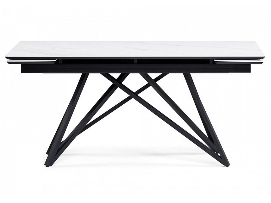 Вилсон 160(220)х89х75 белый мрамор snow white / черный