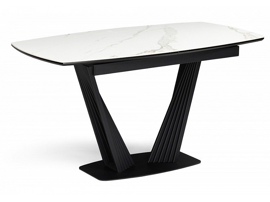 Вейл 140(180)х80 белый мрамор snow white / черный