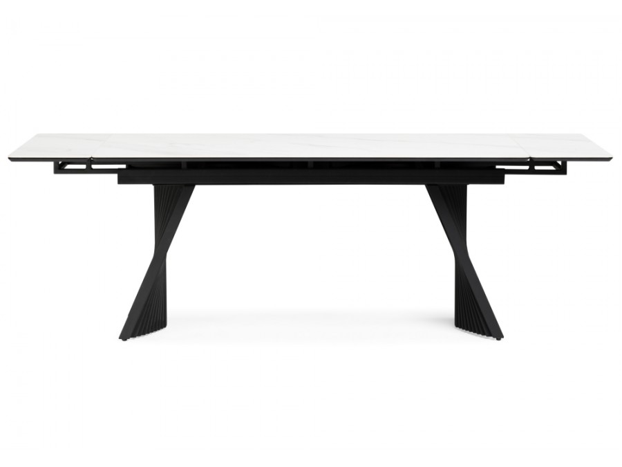 Вейв 140(200)х80 белый мрамор snow white / черный