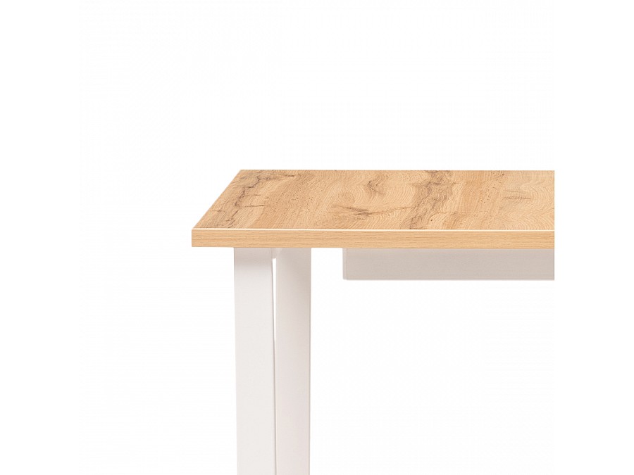 Стол деревянный Лота Лофт 120(160)х75х75 25 мм дуб вотан / белый матовый