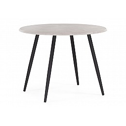 Стол деревянный Абилин 100 мрамор светло-серый / черный матовый