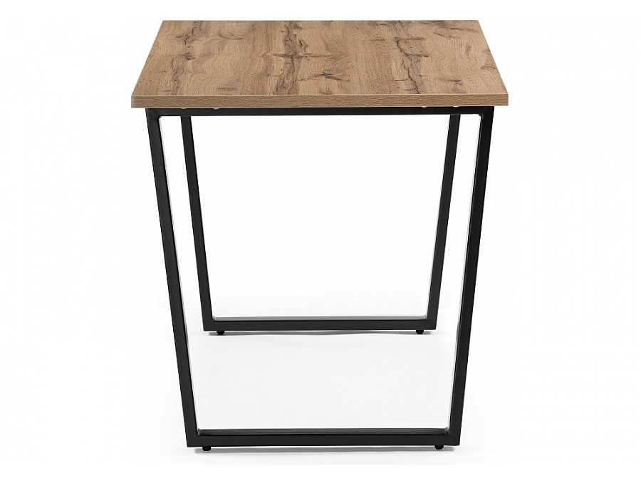 Стол деревянный Лота Лофт 140х80х75 25 мм дуб вотан / матовый черный