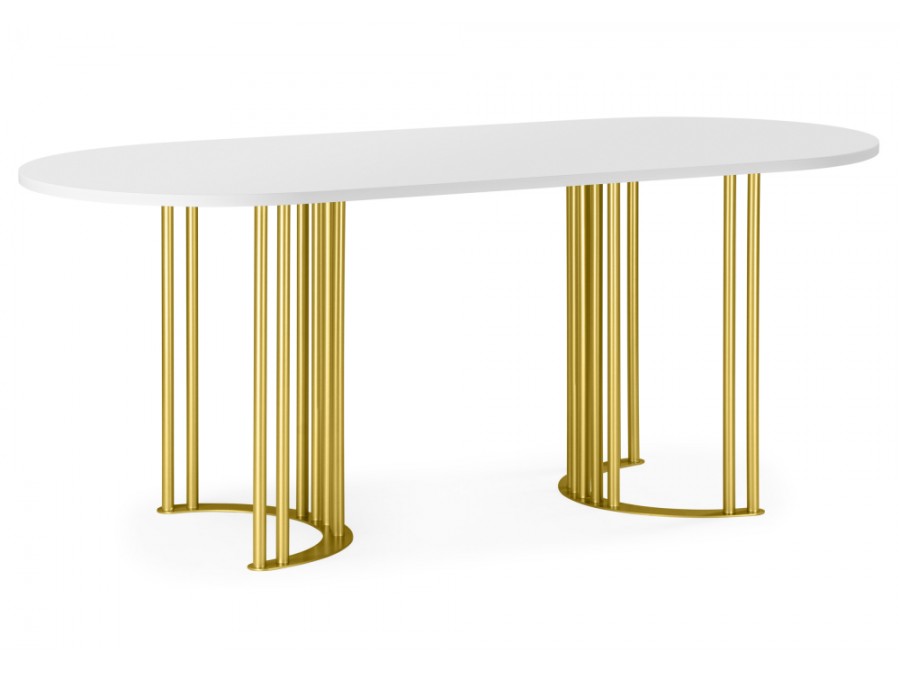 Хьюго О 200 х 90 белая шагрень пленка / золотые ноги