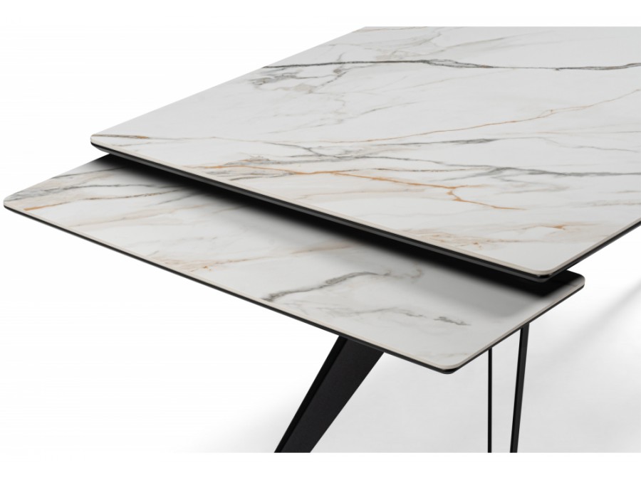 Дарвин 160(220)х89 белый с прожилками gilt white / черный