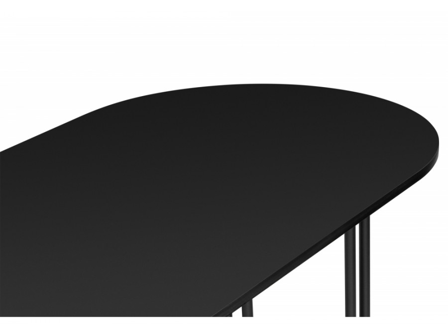 Хьюго О 180 х 90 черная шагрень пленка / черные ноги