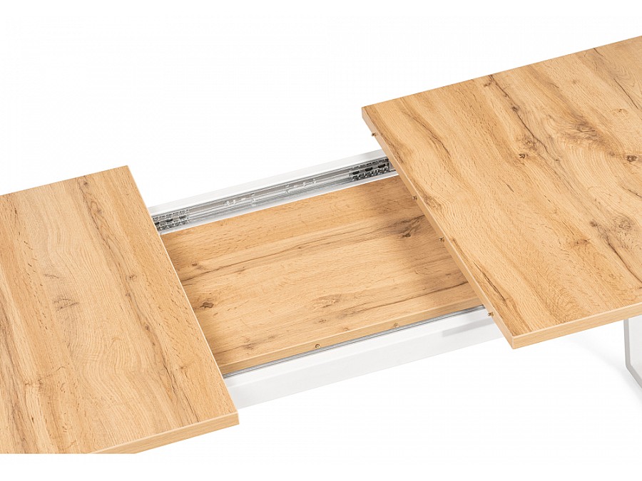 Стол деревянный Лота Лофт 120(160)х75х75 25 мм дуб вотан / белый матовый