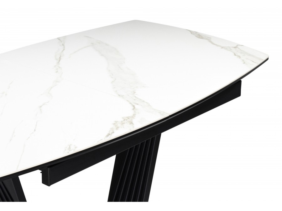 Вейл 160(205)х89 белый мрамор snow white / черный