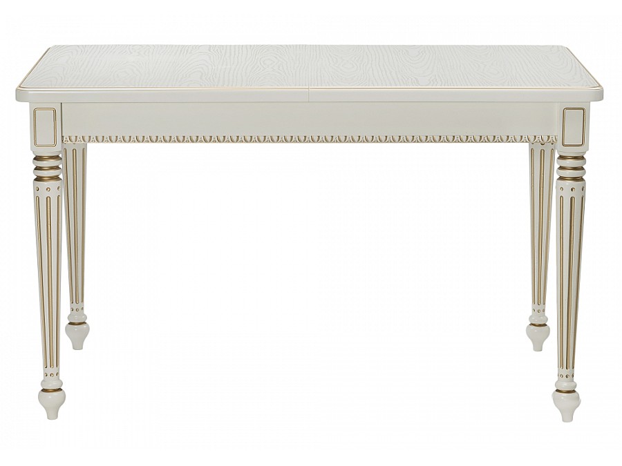 Стол деревянный Леджер слоновая кость / патина золото