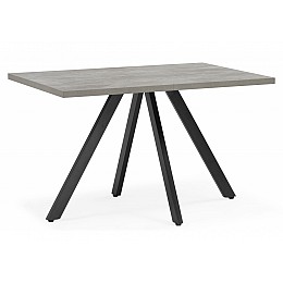 Стол деревянный Keon T32 116(155,5)х77 раздвижной цемент / черный