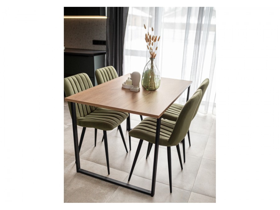 Лиман 117 х 77 дуб крафт золотой / черный матовый