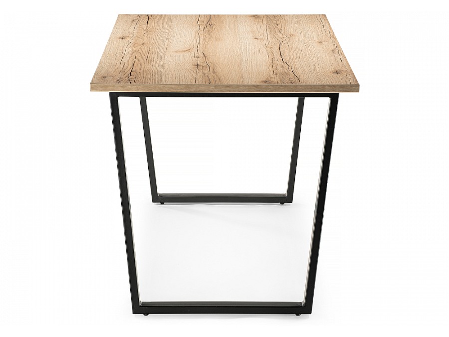 Стол деревянный Лота Лофт 140х80х75 25 мм дуб делано светлый / черный матовый
