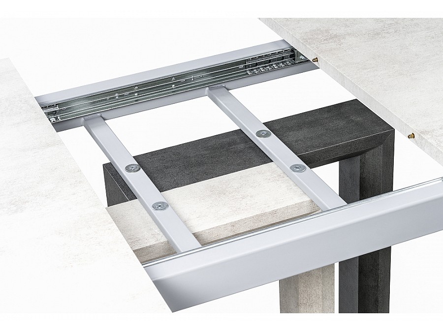 Стол деревянный Санса 120(160)х80х76 камень темный / камень светлый