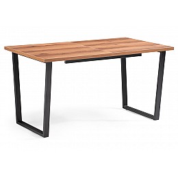 Стол деревянный Лота Лофт 140(180)х80х74 25 мм дуб делано темный / матовый черный