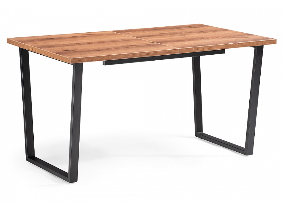 Стол деревянный Лота Лофт 140(180)х80х74 25 мм дуб делано темный / матовый черный