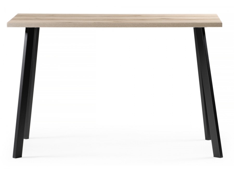 Стол деревянный Тринити Лофт 140x80x75 25 мм делано светлый / матовый черный