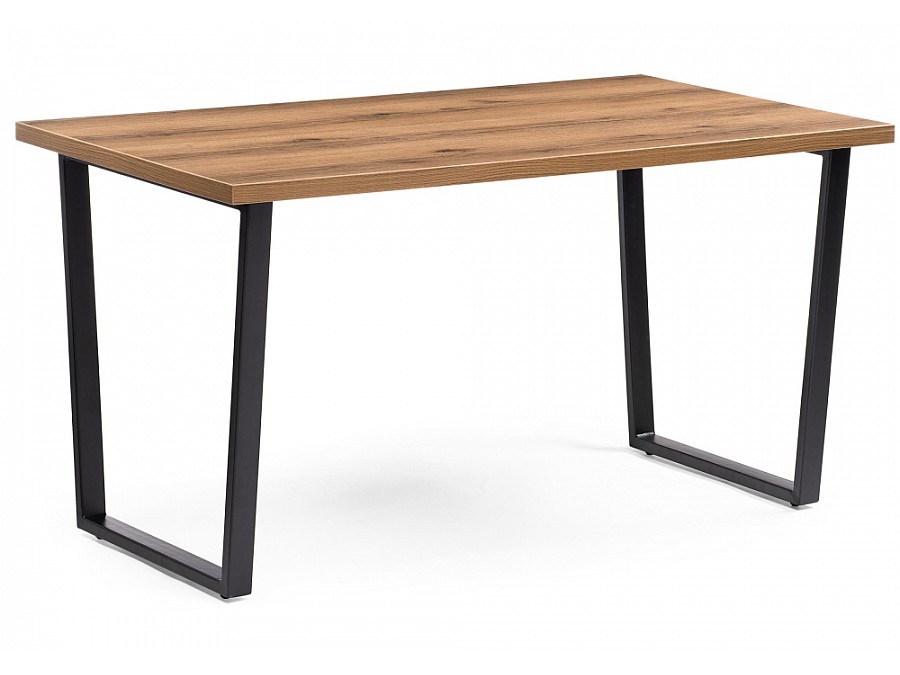 Стол деревянный Лота Лофт 140х80х75 25 мм дуб делано темный / матовый черный