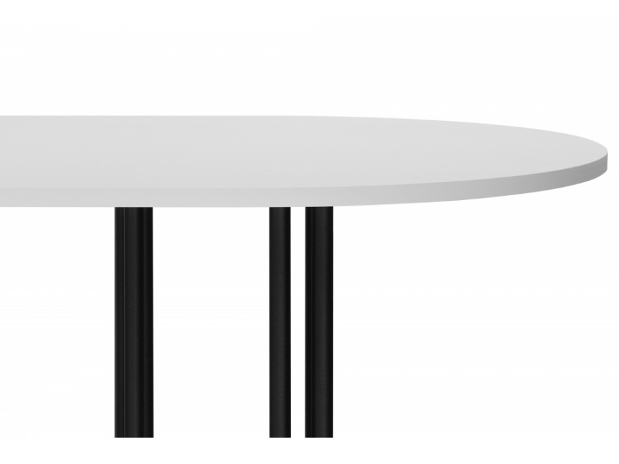 Хьюго О 160 х 90 белая шагрень пленка / черные ноги