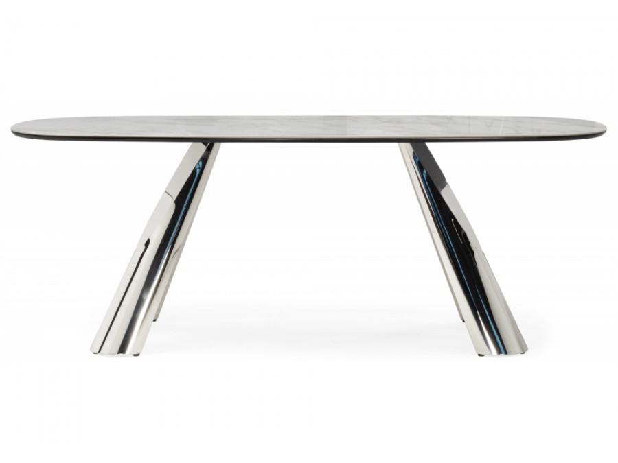 Танго 200х200х90 белый мрамор carla larkin / хром