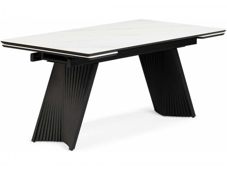 Вейв 140(200)х80 белый мрамор snow white / черный