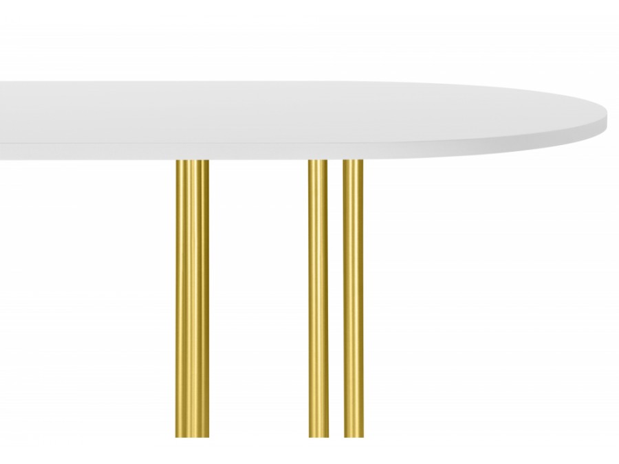 Хьюго О 160 х 90 белая шагрень пленка / золотые ноги