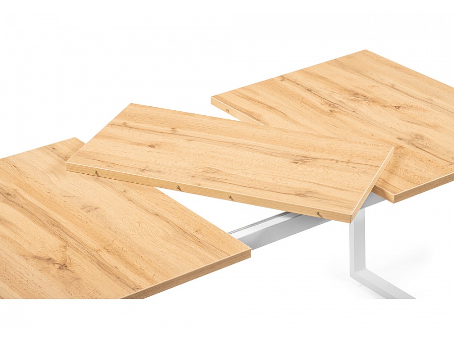 Стол деревянный Лота Лофт 120(160)х75х75 25 мм дуб вотан / белый матовый