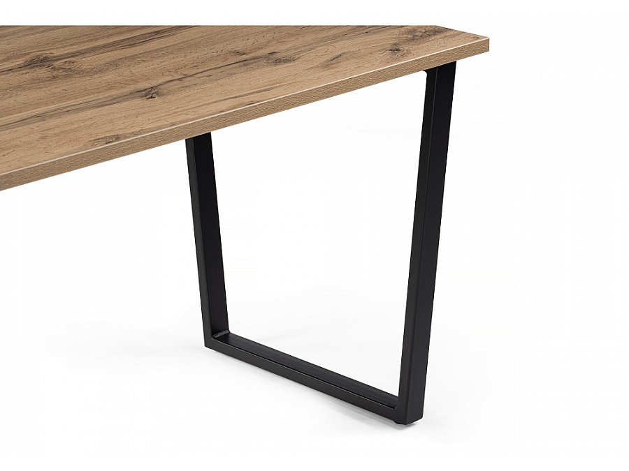Стол деревянный Лота Лофт 140х80х75 25 мм дуб вотан / матовый черный