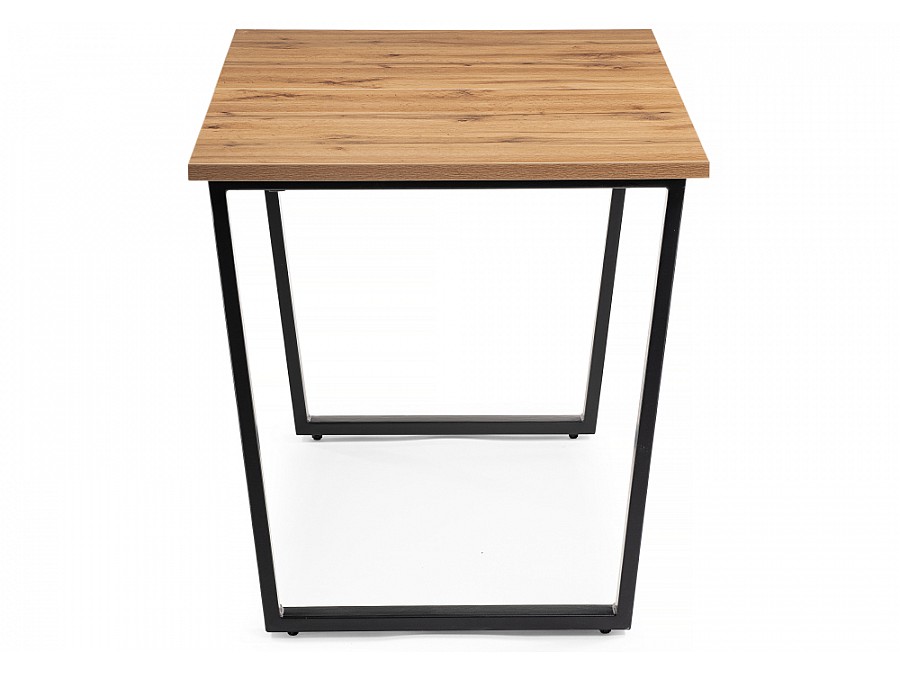 Стол деревянный раскладной Лота Лофт 120(160)х75х75 25 мм черный матовый / дуб вотан