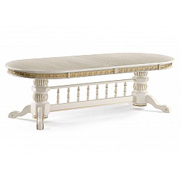 Стол деревянный Кассиль крем / золотая патина