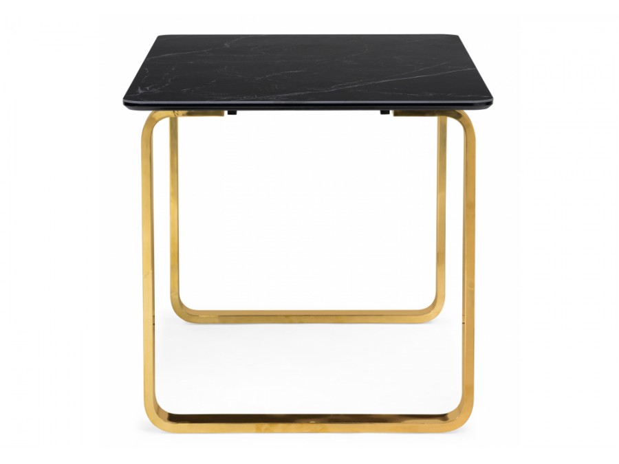 Керамический стол Селена 4 140х80 черный мрамор / золото