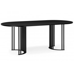 Хьюго О 180 х 90 черная шагрень пленка / черные ноги