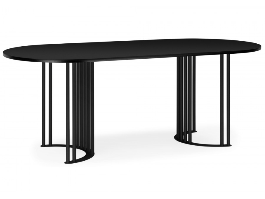 Хьюго О 180 х 90 черная шагрень пленка / черные ноги