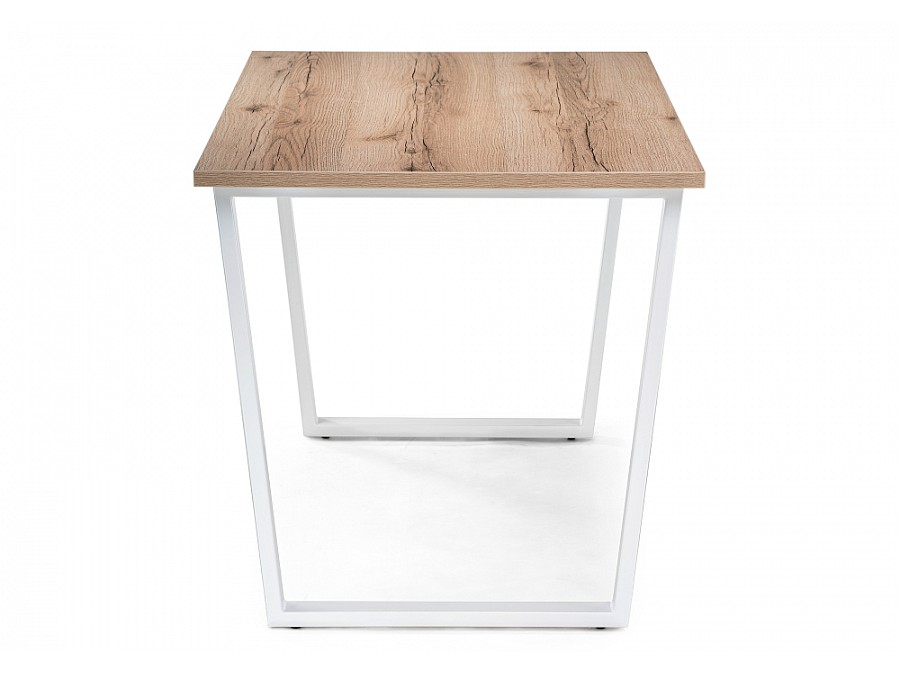 Стол деревянный Лота Лофт 140х80х75 25 мм матовый белый / дуб делано светлый