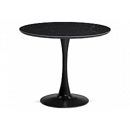Керамический стол Тулип 90х73 черный мрамор / черный