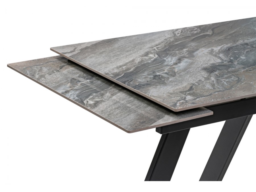 Керамический стол Невис 140(200)х80х76 оробико / черный