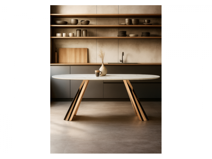 Танго 200х90 белый мрамор carla larkin / розовое золото