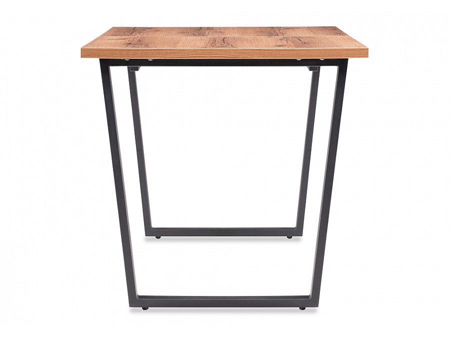 Стол деревянный Лота Лофт 140(180)х80х74 25 мм дуб делано темный / матовый черный