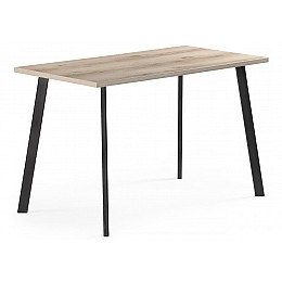 Стол деревянный Тринити Лофт 140x80x75 25 мм делано светлый / матовый черный