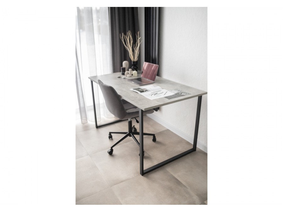 Лиман 140 х 80 бетон светлый / черный матовый