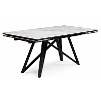 Керамический стол Вилсон 160(220)х89 белый gilt white / черный